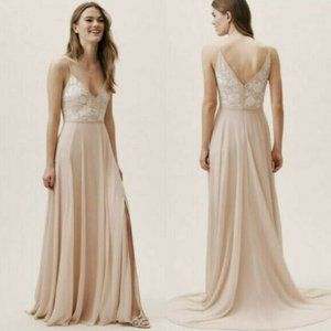 BHLDN Sadia Dress (Blush) size 2 - New With Tags/ embroidered / elegant